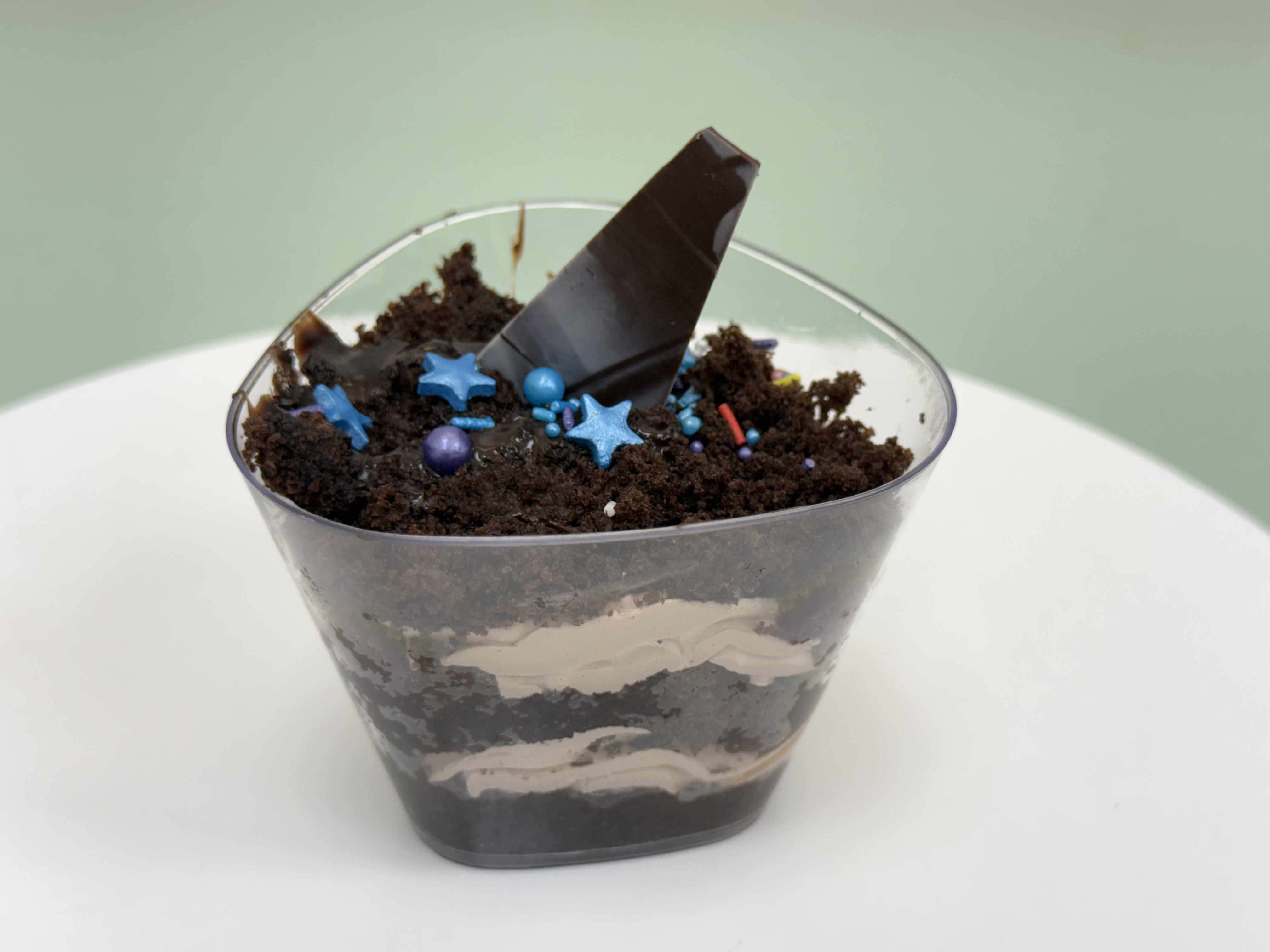 Layered chocolate dessert cup